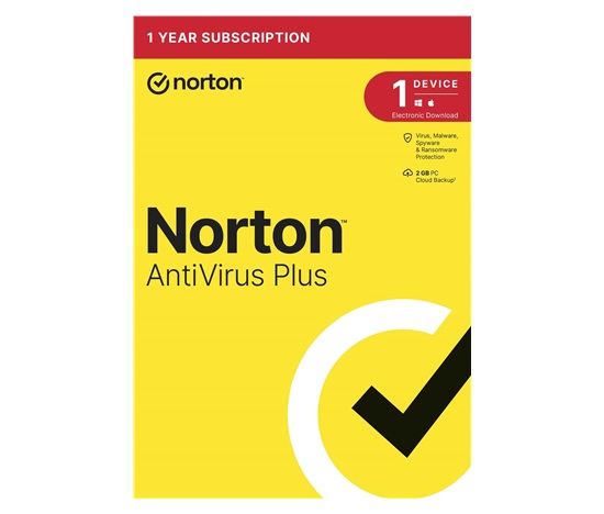 NORTON ANTIVIRUS PLUS 2GB CZ 1 uživatel pro 1 zařízení na 1 rok ESD