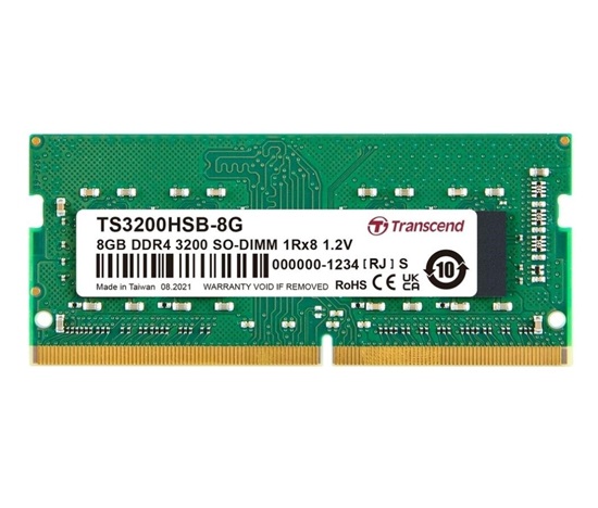 TRANSCEND SODIMM DDR4 8GB 3200MHz 1Rx16 1Gx16 CL22 1.2V