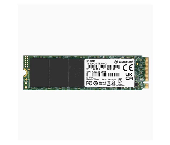 TRANSCEND SSD 110Q 500GB, M.2 2280, PCIe Gen3x4, NVMe, M-Key, QLC, DRAM-less