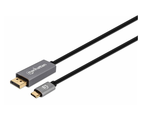 Manhattan kabel USB-C na DisplayPort 1.4, USB-C Male na DisplayPort Male, 2m, černá
