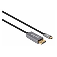 Manhattan kabel USB-C na DisplayPort 1.4, USB-C Male na DisplayPort Male, 2m, černá