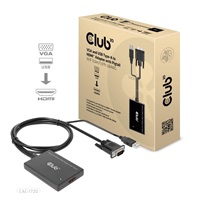 Club3D kabel VGA a USB-A na HDMI s ocáskem, M/F, 0.6m