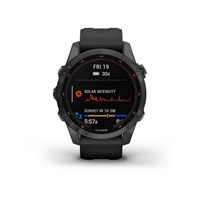 Garmin fenix 7s Sapphire Solar, Titan Carbon Gray/ Black Silicone Band