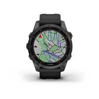 Garmin fenix 7s Sapphire Solar, Titan Carbon Gray/ Black Silicone Band