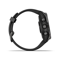 Garmin fenix 7s Sapphire Solar, Titan Carbon Gray/ Black Silicone Band