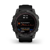Garmin fenix 7X Sapphire Solar, Titan Carbon Gray/ Black Silicone Band