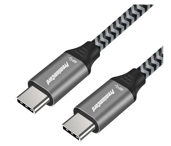 PREMIUMCORD Kabel USB 3.2 Gen 1 USB-C (M/M), bavlněný oplet, 0,5m