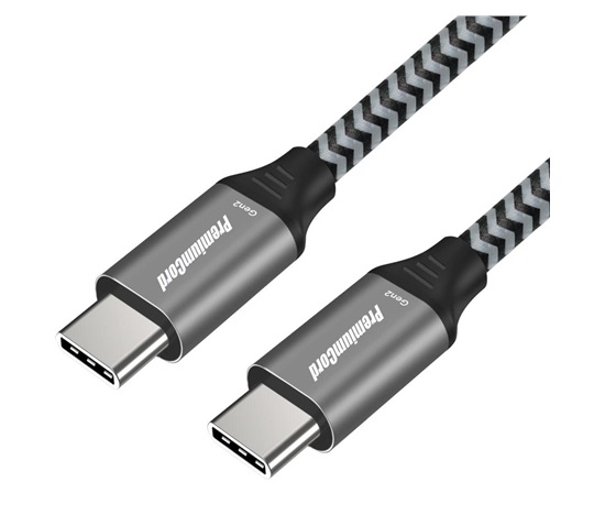 PREMIUMCORD Kabel USB-C (USB 3.2 Gen 2, 3A, 60W, 20Gbit/s) bavlněný oplet, 0,5m