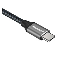 PREMIUMCORD Zahnutý kabel USB-C (USB 3.2 Gen 2, 3A, 60W, 20Gbit/s), hliníkové krytky konektorů, 0,5m