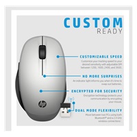 HP Dual Mode Silver Mouse 300 - bluetooth myš, připojení ke dvou PC zároveň