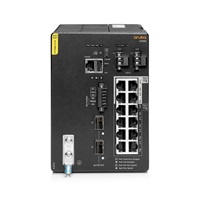 Aruba 4100i 12-port 1GbE (8-port Class 4 POE and 4-port Class 6 POE) 2-port SFP+ DIN Mount Switch