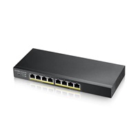 Zyxel GS1915-8EP 8-port Gigabit Web Smart PoE switch, 8x gigabit RJ45, fanless, 60W PoE budget