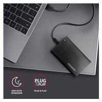 AXAGON EE25-A6C, USB-C 3.2 Gen 1 - SATA 6G 2.5" kovový RAW box, bezšroubkový