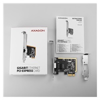 AXAGON PCEE-GRF, PCIe síťová karta - 1x Gigabit Ethernet port (RJ-45), Realtek 8111F, vč. LP