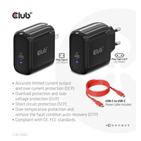 Club3D cestovní nabíječka PPS 65W GAN technologie, USB Type-C, Power Delivery(PD) 3.0 Support