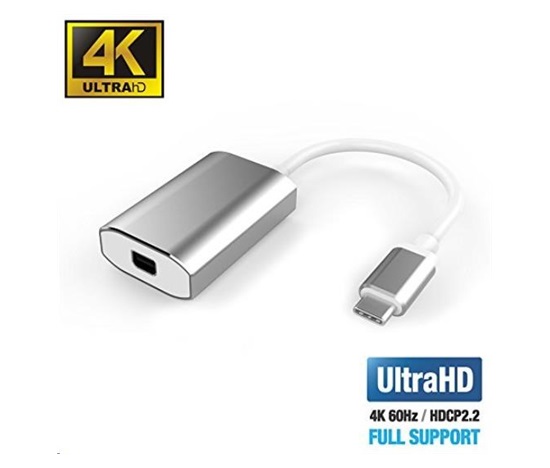 PremiumCord Adaptér USB-C na mini DisplayPort, rozlišení 4K*2K@60Hz