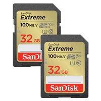 SanDisk SDHC karta 32GB Extreme (100 MB/s Class 10, UHS-I U3 V30)2-pack