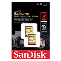 SanDisk SDHC karta 32GB Extreme PLUS (100 MB/s Class 10, UHS-I U3 V30)2-pack