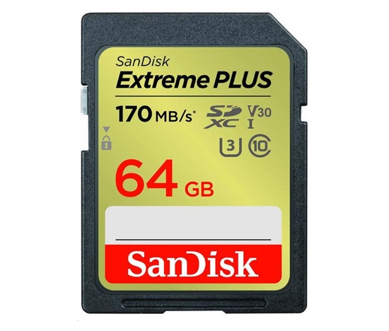 SanDisk SDXC karta 64GB Extreme PLUS (200 MB/s Class 10, UHS-I U3 V30)