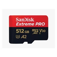 SanDisk micro SDXC karta 512GB Extreme PRO (200 MB/s Class 10, UHS-I U3 V30) + adaptér – náhled 1