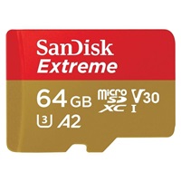 SanDisk micro SDXC karta 64GB Extreme Action Cams and Drones (170 MB/s Class 10, UHS-I U3 V30) + adaptér