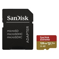 SanDisk micro SDXC karta 128GB Extreme Action Cams and Drones (190 MB/s Class 10, UHS-I U3 V30) + adaptér