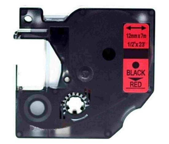 Xerox kompatibilní páska s DYMO, 45017 S0720570, 12mm x 7m, černý tisk / červený podklad, D1 - ALLPRINT