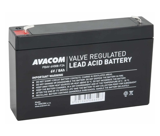 AVACOM baterie 6V 8Ah F2 (PBAV-6V008-F2A)