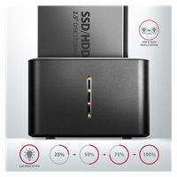 AXAGON ADSA-D25, USB 3.2 Gen 1 - 2x SATA 6G 2.5" SSD/HDD CLONE MINI dokovací stanice