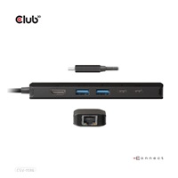 Club3D hub USB-C, 6-in-1 Hub s HDMI 8K30Hz, 2xUSB Type-A, RJ45 a 2xUSB Type-C, Data a PD nabíjení 100W