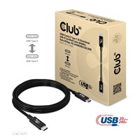 Club3D kabel USB4 Gen2x2 Typ-C, Oboustranný USB-IF Certifikovaný data kabel, Data 20Gbps, PD 240W(48V/5A) EPR M/M 2m