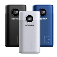 ADATA PowerBank AP10000 - externí baterie pro mobil/tablet 10000mAh, černá (37Wh) USB-C