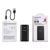 ADATA PowerBank AP10000 - externí baterie pro mobil/tablet 10000mAh, černá (37Wh) USB-C