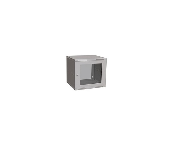 Solarix rozvaděč nástěnný skládaný SENSA LITE 9U 450mm, dveře sklo, RAL 7035