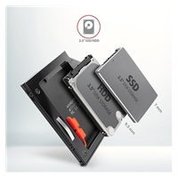 AXAGON RSS-CD09 rámeček pro 2.5" SSD/HDD do DVD slotu, 9.5 mm, LED, hliník