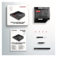 AXAGON RSS-CD12 rámeček pro 2.5" SSD/HDD do DVD slotu, 12.7 mm, LED, hliník