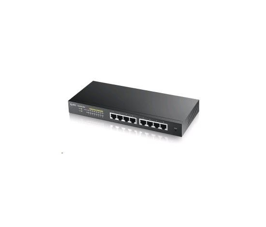 Zyxel GS1900-8HP v3 8-port Desktop Gigabit Web Smart PoE switch: 8x Gigabit metal, IPv6, PoE budget 70W, fanless