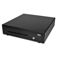 Virtuos pokladní zásuvka C420D - s kabelem, kovové držáky, 9-24V, černá