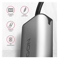 AXAGON ADE-25RC USB-C 3.2 Gen 1 - 2.5 Gigabit Ethernet síťová karta, Realtek 8156, auto install, šedá