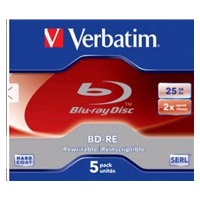 VERBATIM BD-RE(5-pack)Blu-Ray/Jewel/2x/25GB
