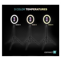 CONNECT IT Selfie12Ring kruhové 12" LED světlo + stativ 2,1 m