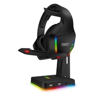 CONNECT IT NEO Stand-It RGB stojánek na sluchátka + USB hub, černá