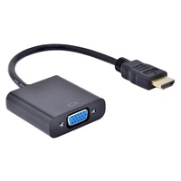 PremiumCord převodník HDMI na VGA se zvukem 3,5mm stereo jack, černá