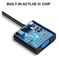 PremiumCord převodník HDMI na VGA se zvukem 3,5mm stereo jack, černá