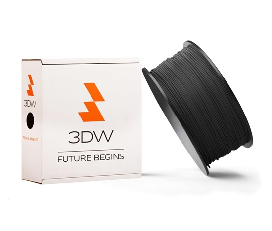 3DW - ABS filament pro 3D tiskárny, průměr struny 1,75mm, barva černá, váha 0,5kg, teplota tisku 220-250°C