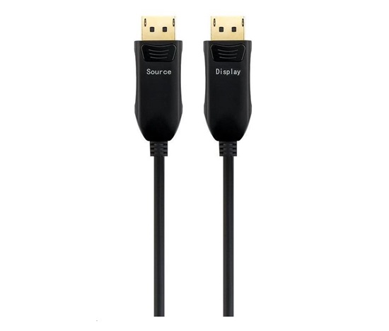 PREMIUMCORD Optický DisplayPort 1.4 přípojný kabel M/M, zlacené konekt. 25m