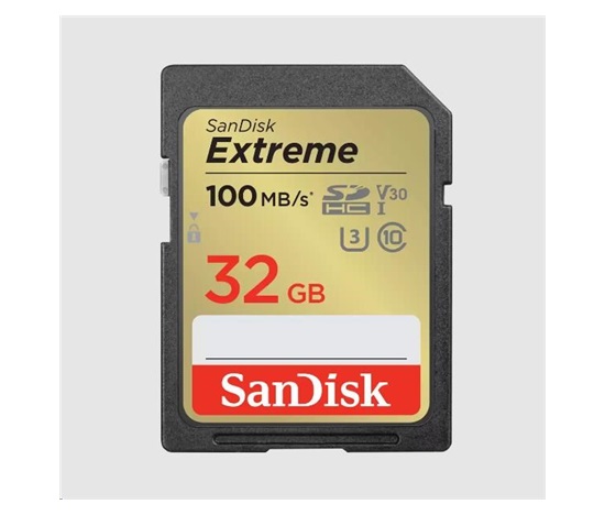SanDisk SDHC karta 32GB Extreme (100 MB/s Class 10, UHS-I U3 V30)