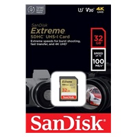 SanDisk SDHC karta 32GB Extreme (100 MB/s Class 10, UHS-I U3 V30)