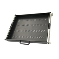 XtendLan 19" výsuvná police s perforací 1U/350mm, nosnost 45kg, černá