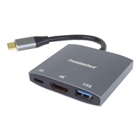 PremiumCord adaptér USB-C na HDMI, USB3.0,  PD, rozlišení 4K a FULL HD 1080p